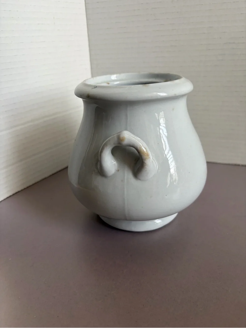 Ironstone White Ceramic Curved Accent Vase